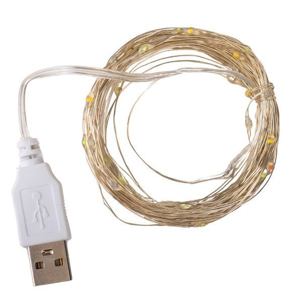 Гірлянда "Роса" 100 LED, різнокольорова, 10 м, від USB 9133-010 фото