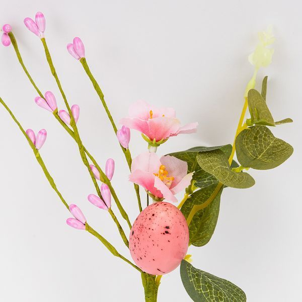 Пасхальная декоративная веточка "Розовая крашанка", 26 см 5107-021/pink фото