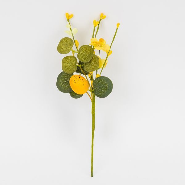 Пасхальная декоративная веточка "Желтая крашанка", 26 см 5107-021/yellow фото