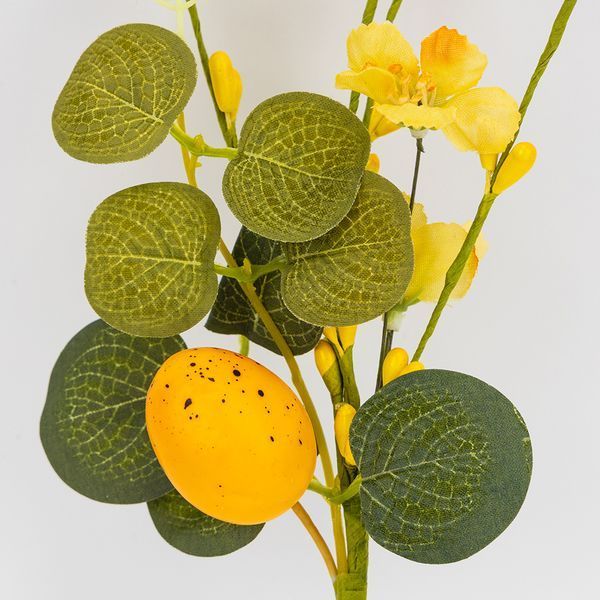 Пасхальная декоративная веточка "Желтая крашанка", 26 см 5107-021/yellow фото