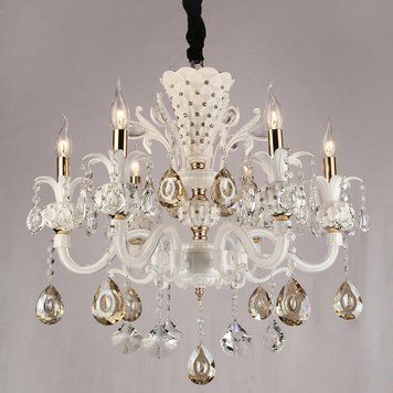 Люстра класична кришталева з камінням KC002/6 /white фото