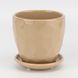 Керамічне кашпо "Грань", бежеве, 12,5 см, 1 л 2029-002/beige фото 1
