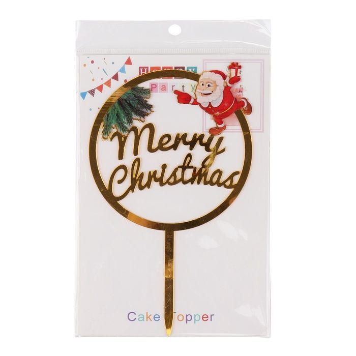 Топпер в торт "Merry Christmas" *рандомный выбор дизайна 8820-002 фото