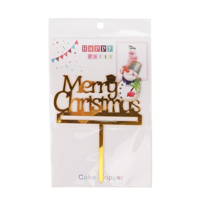 Топпер в торт "Merry Christmas" *рандомный выбор дизайна 8820-002 фото