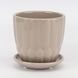 Керамічне кашпо "Капсула", сіре, 12 см, 1 л 2029-003/beige фото 1