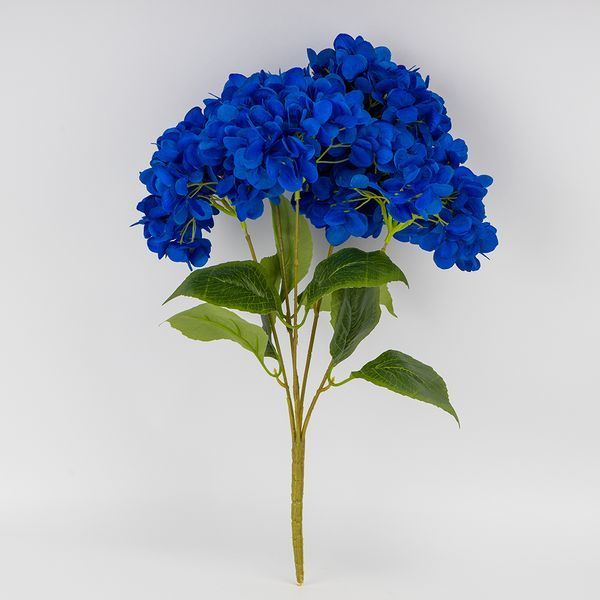 Букет гортензій, 5 бутонів, синій, 48 см 2026-008/blue фото
