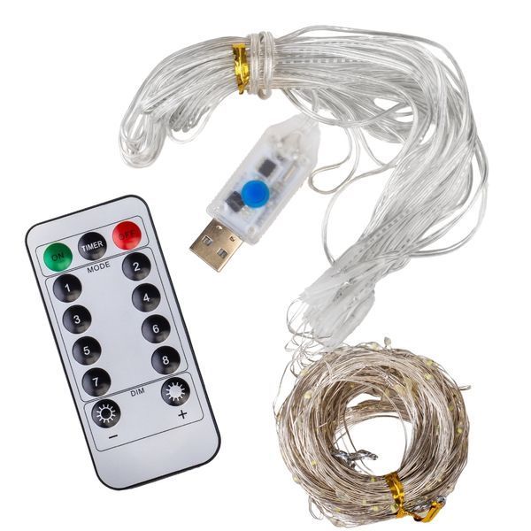 Гірлянда-штора 200 LED, біла, 3*2 м, від USB 9133-020 фото