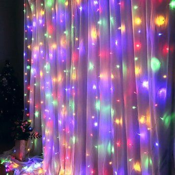 Гірлянда-штора 200 LED, різнокольорова, 3*2 м, від USB 9133-021 фото