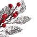 Декоративная ветка "Серебряные листья с ягодами" 2010-167 фото 2