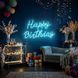 Светодиодная (LED) неоновая вывеска "Happy Birthday", от USB, голубая, 43*29 см 9318-003 фото 1
