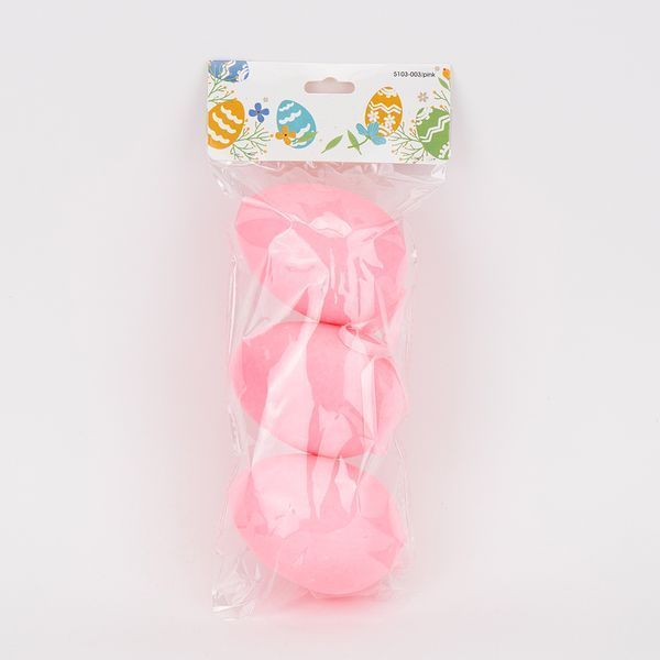 Набор из 3 подвесных флоковых крашанок, розовый, 9,5 см 5103-003/pink фото