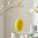 Набор из 3 подвесных флоковых крашанок, желтый, 9,5 см 5103-003/yellow фото 2