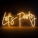 Світлодіодна (LED) неонова вивіска "Let's Party", від USB, помаранчева, 56*24 см 9318-008 фото 3