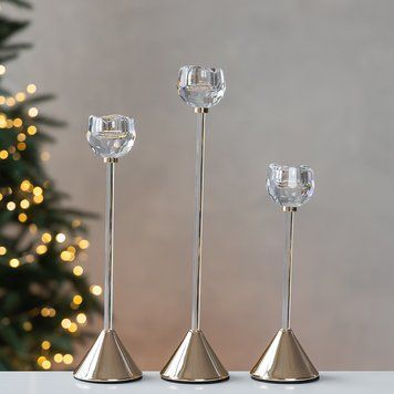 Набор из 3 подсвечников "Лунная роза", 32 см 9285-005 фото
