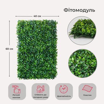 Фітомодуль штучний "Самшит", 60*40 см 9329-002 фото