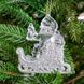 Ёлочная игрушка "Серебряный Дед Мороз на санях" 009NR/silver фото 1