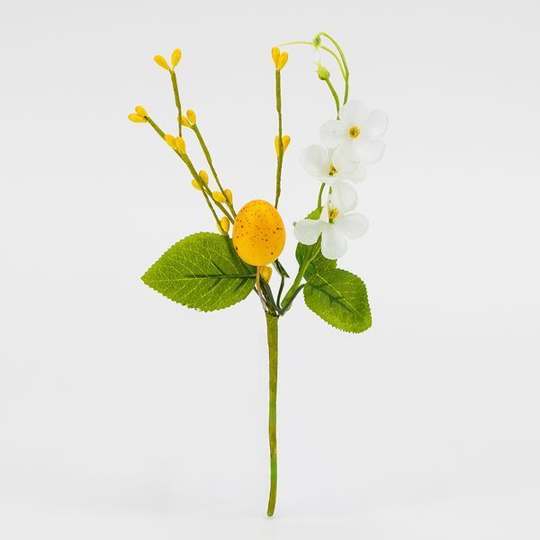 Великодня декоративна гілочка "Жовта крашанка", 26 см 5107-003/yellow фото