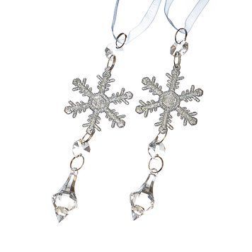 Набор украшений "Серебряная снежинка с кристаллом" 021NR/silver фото