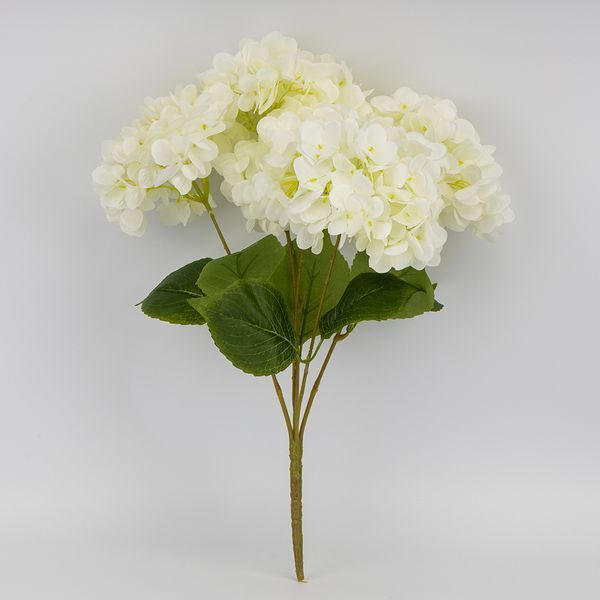 Букет гортензій, 5 бутонів, білий, 48 см 2026-008/white фото