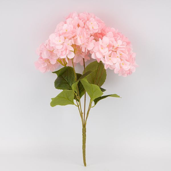 Букет гортензій, 5 бутонів, світло-рожевий, 48 см 2026-008/pink фото