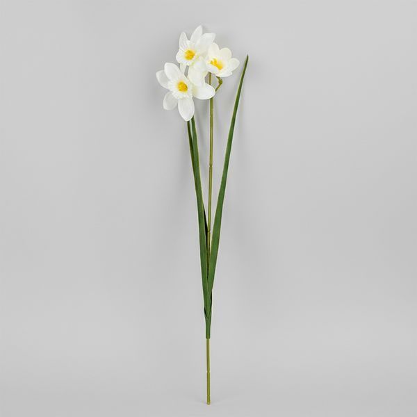 Нарцис штучний, 3 бутони, білий, 55 см 2028-025/white фото