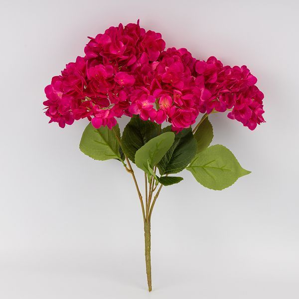 Букет гортензий, 5 бутонов, ярко-розовый, 48 см 2026-008/plum red фото