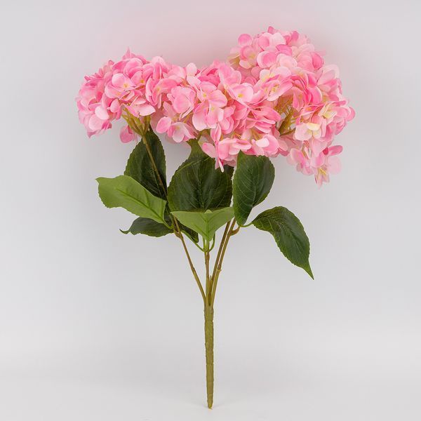 Букет гортензій, 5 бутонів, рожевий, 48 см 2026-008/gr.pink фото
